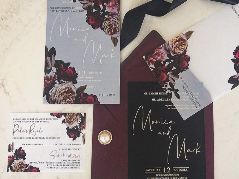 Foil Pressed Vellum Invitation