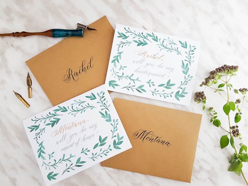 Personalized Bridal Party Cards