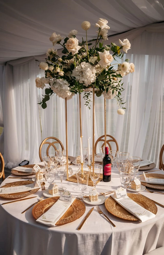 gold royal wedding tablescape