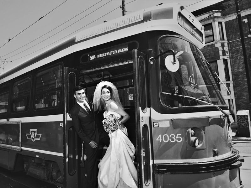 Toronto street photography is permit free.  Take advantage of what our beautiful city has to offer, and you might get a TTC wedding photo