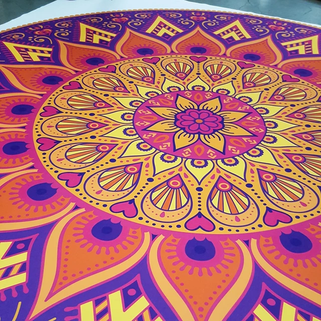 We installed a beautiful Custom Rangoli Print carpet with customized seaming in the middle to bring the pattern together. The endless possibilities in our printed and custom abilities help make event planning as easy, and fun as possible!