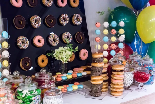 Baby Shower | Candy Bar With Donuts And Macarons