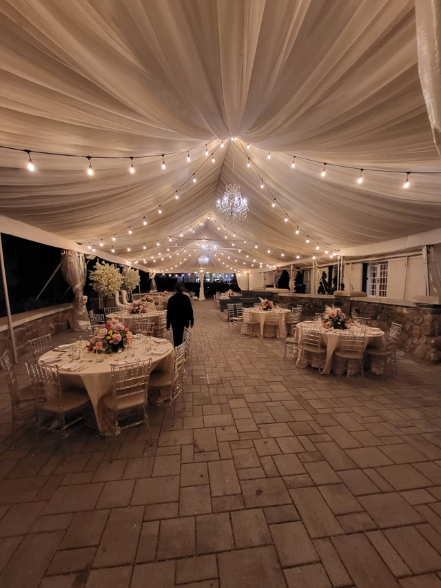 Outdoor tent on Bickford patio
