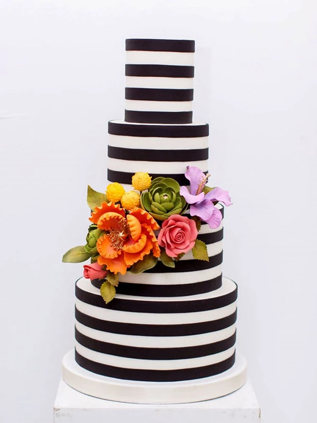 This striking beauty was part Canada's Prettiest Wedding cake lineup. This make a different wedding cake, or a fun birthday or shower cake.