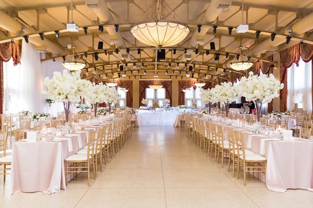 White Cherry Blossom Centerpieces at Liuna Station