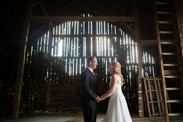 Light streaming into Heritage Barn