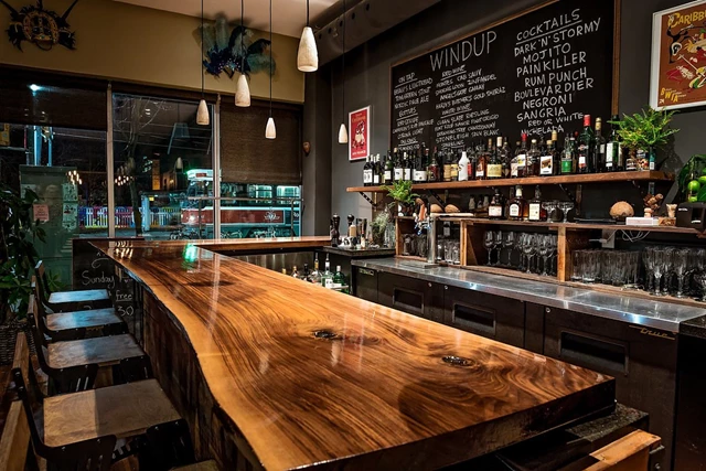 Bar and outside view