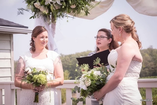 A lovely day for the lovely brides! Photo by JD Howell at unveilit.ca